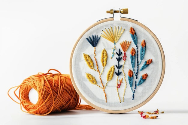 haft na białym tle — kompozycja